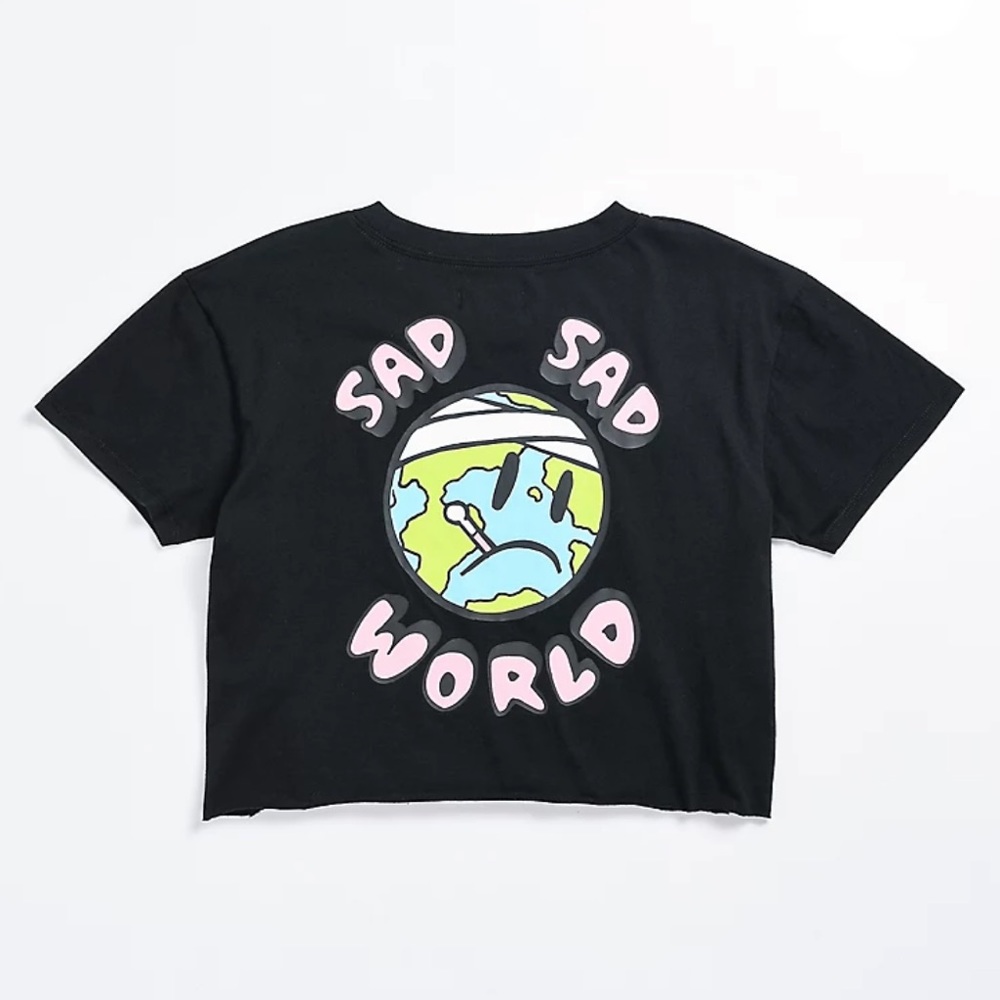A-Lab Ballina Sad Sad World Black Crop T-Shirt